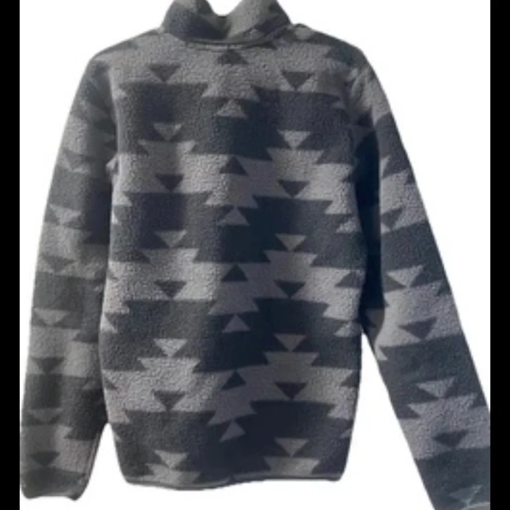 The Northface Aztec Fleece Pullover Black Grey Men’s Small 1/4 Zip north face